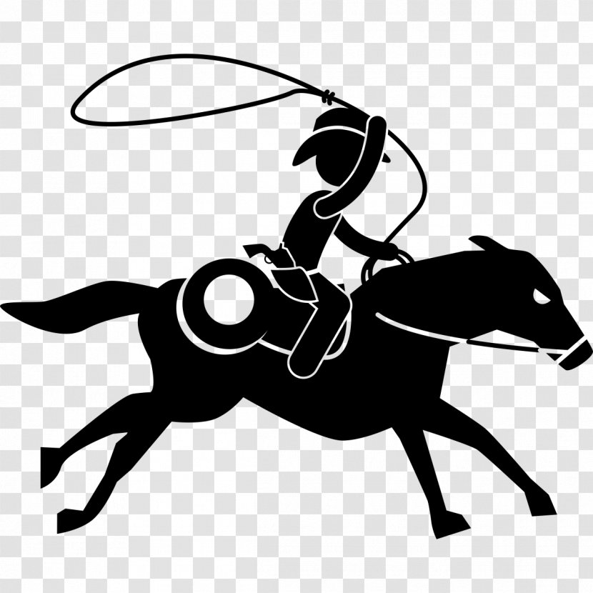 Horse Equestrian Pictogram Stick Figure - Lasso Transparent PNG