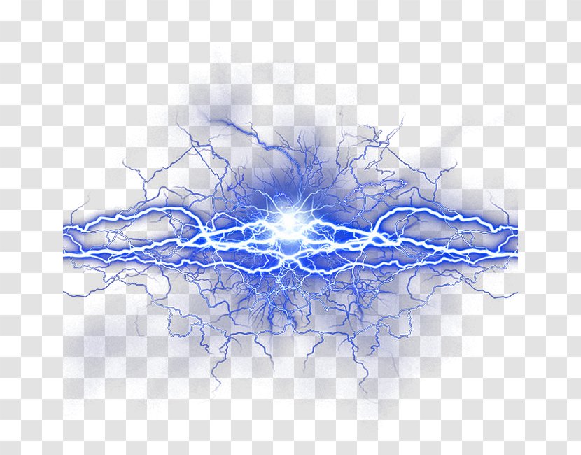 Lightning Icon - Symmetry - Blue Fresh Effect Element Transparent PNG