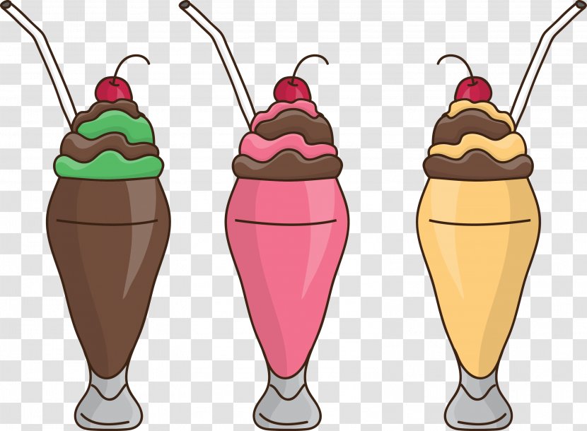 Ice Cream Sundae Milkshake Birthday Cake Illustration - Vector Transparent PNG