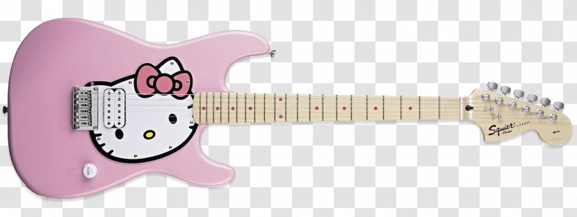 Hello Kitty Stratocaster Electric Guitar Squier - Tree Transparent PNG