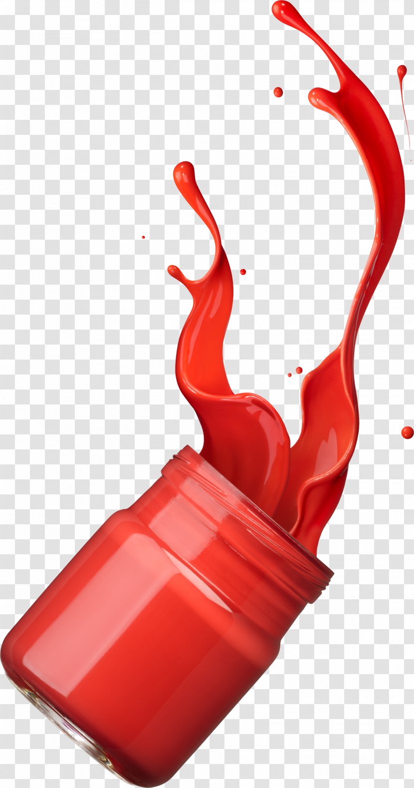 Paint Splash Ink - Red - Color Liquid Bottle Transparent PNG