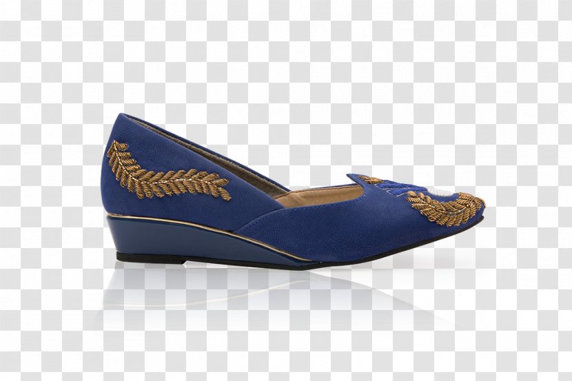 Wedge Shoe Blue Embroidery Ballet Flat - Cobalt - Mjm Designer Shoes Transparent PNG