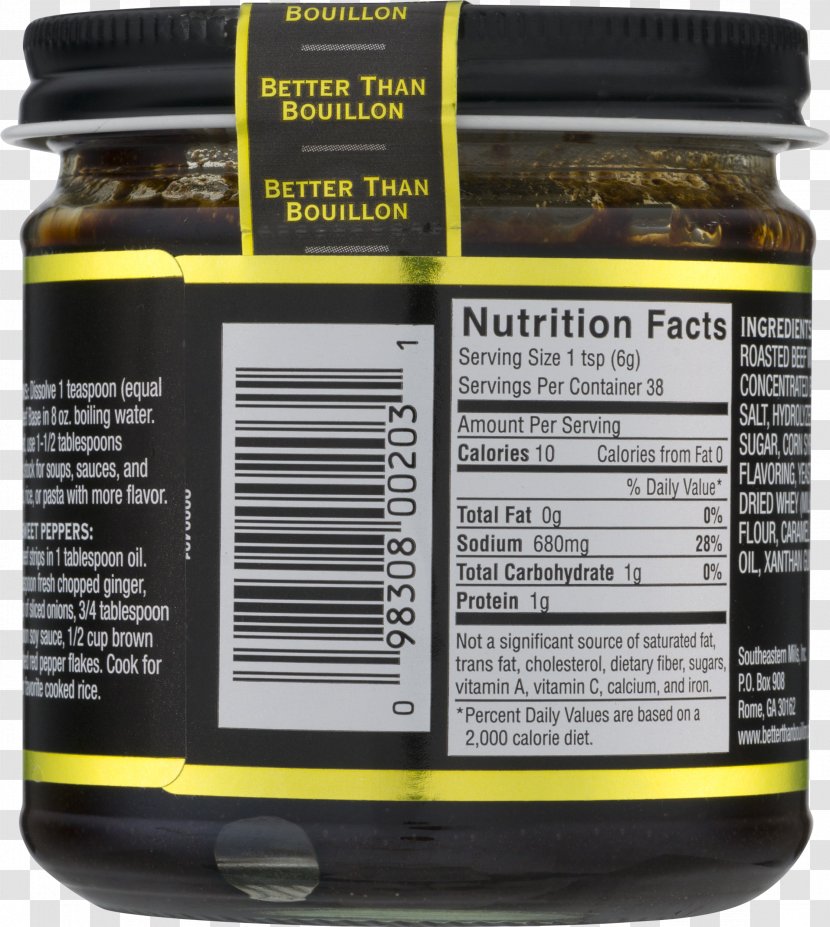 Bouillon Roast Beef Broth Roasting - Nutrition Fact Transparent PNG