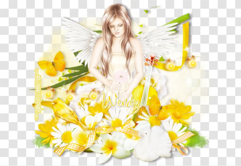Floral Design Angel Desktop Wallpaper Drawing - Fairy Transparent PNG