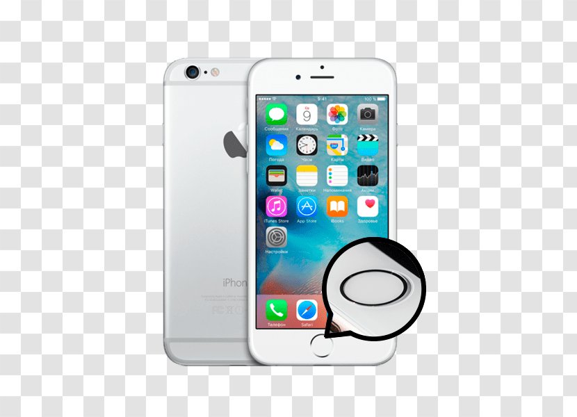 IPhone 6 Plus Apple 8 6s - Portable Communications Device - Home Button Iphone Transparent PNG