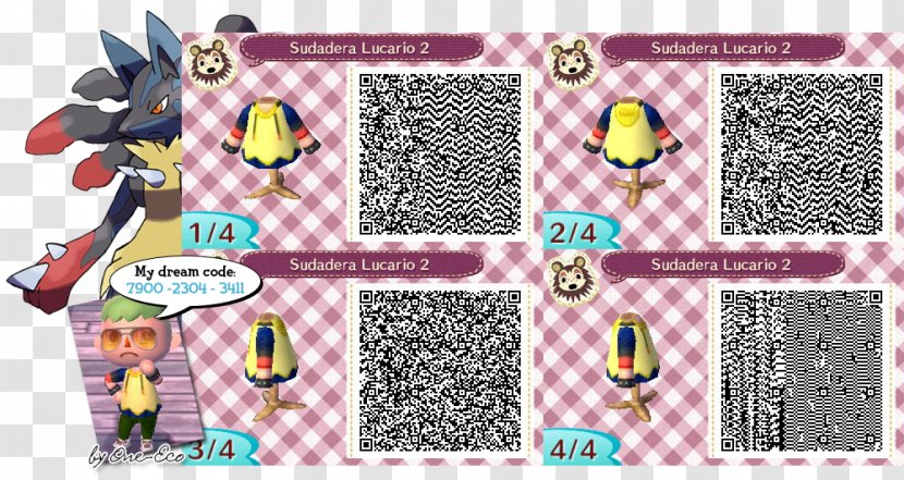 Animal Crossing: New Leaf Happy Home Designer QR Code Nintendo 3DS Lucario - Video Game - Eco Crown Transparent PNG