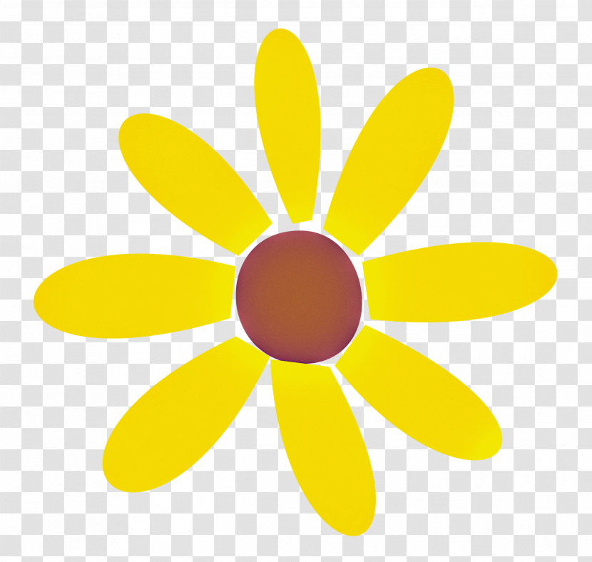 Petal Flower Yellow Line Meter Transparent PNG