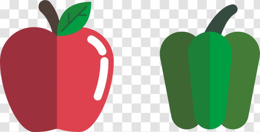 Apple Cartoon Clip Art - Food - Vector And Green Pepper Transparent PNG