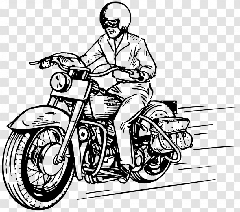 Clip Art Motorcycle Drawing Image - Moto Transparent PNG