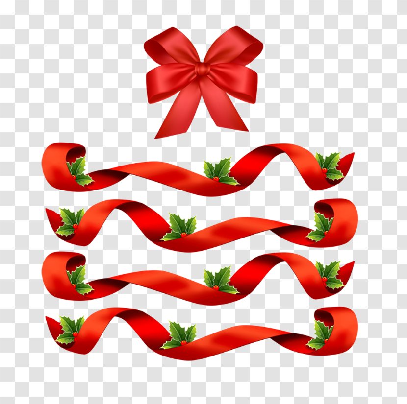 Christmas Day Tree Santa Claus Image - Red Ribbon Transparent PNG