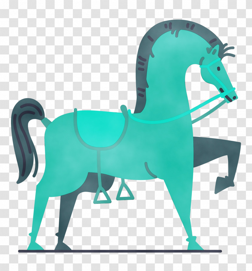 Horse Cobalt Blue / M Animal Figurine Cobalt Blue / M Turquoise Transparent PNG