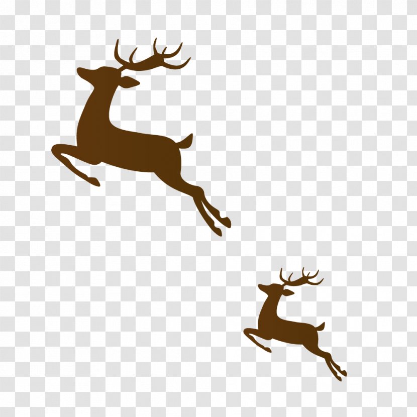 Reindeer Brown Run - Deer - Running Vector Transparent PNG