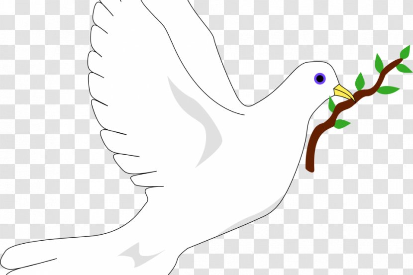 Clip Art Drawing Illustration Doves As Symbols Image - Flower - Dove No Transparent PNG