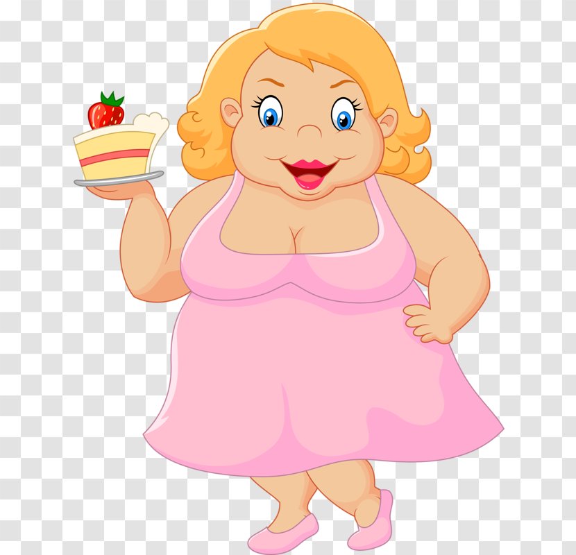 Cake Woman Fat Illustration - Tree - Holding Transparent PNG