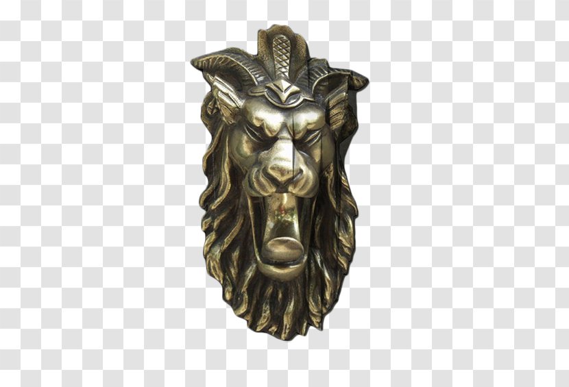 Lion Sculpture Metal Copper - Head Ornament Transparent PNG