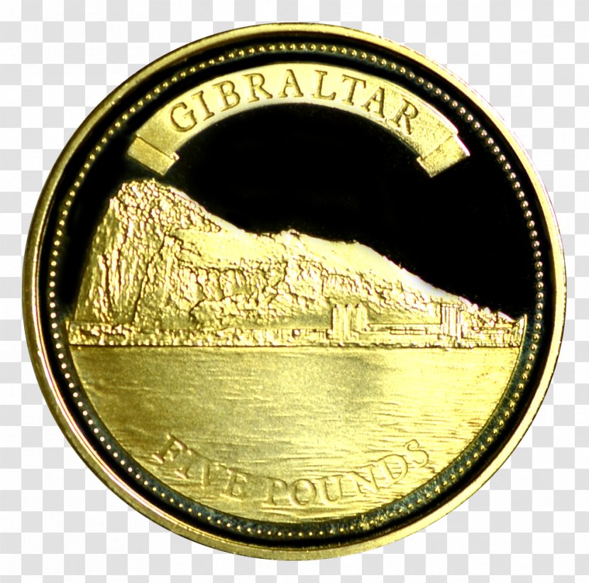 Coin Rock Of Gibraltar Gold Pound Mint - Five Pounds - Metal Transparent PNG