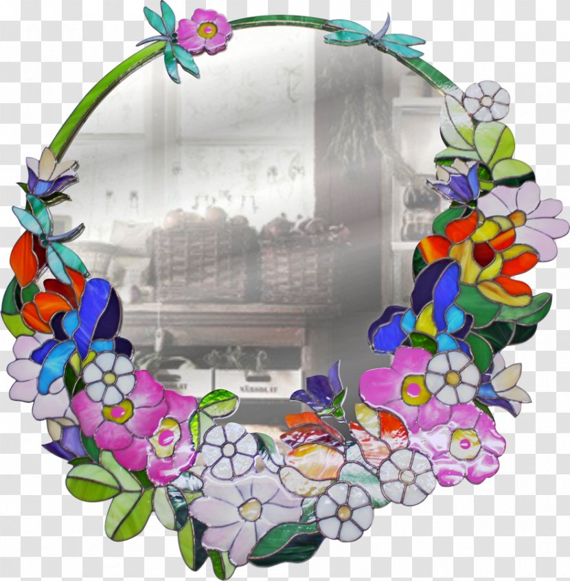 Stained Glass Floral Design Wreath Tiffany & Co. - Flower Bouquet Transparent PNG