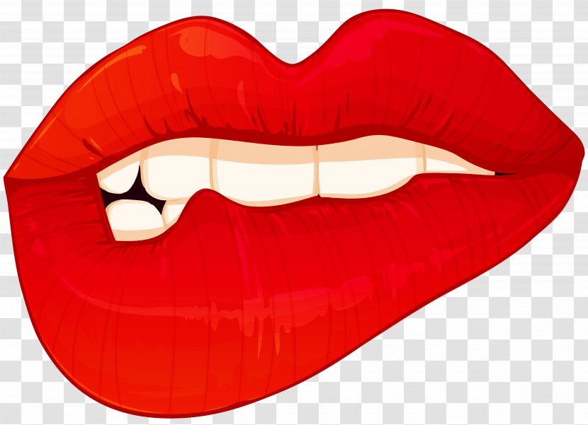Lip Biting Clip Art - Red - Lips Transparent PNG