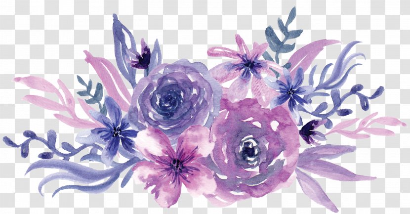 Watercolor Painting Flower Purple - Flowering Plant - Flowers Transparent PNG