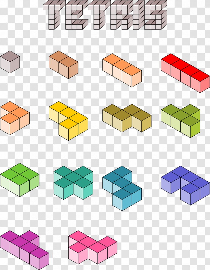 3D Tetris Minecraft Space Invaders Blockout - Tetromino Transparent PNG