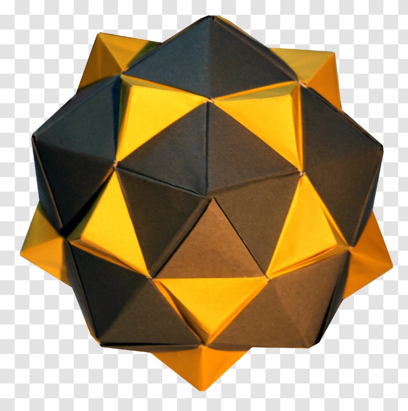 Regular Icosahedron Modular Origami Polyhedron - Paper Cranes Transparent PNG