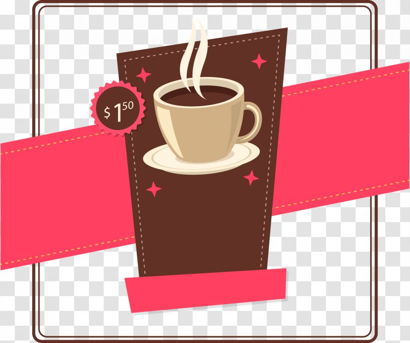 Irish Coffee Cappuccino Cafe Brewed - Cup - Vector Price Tag Transparent PNG
