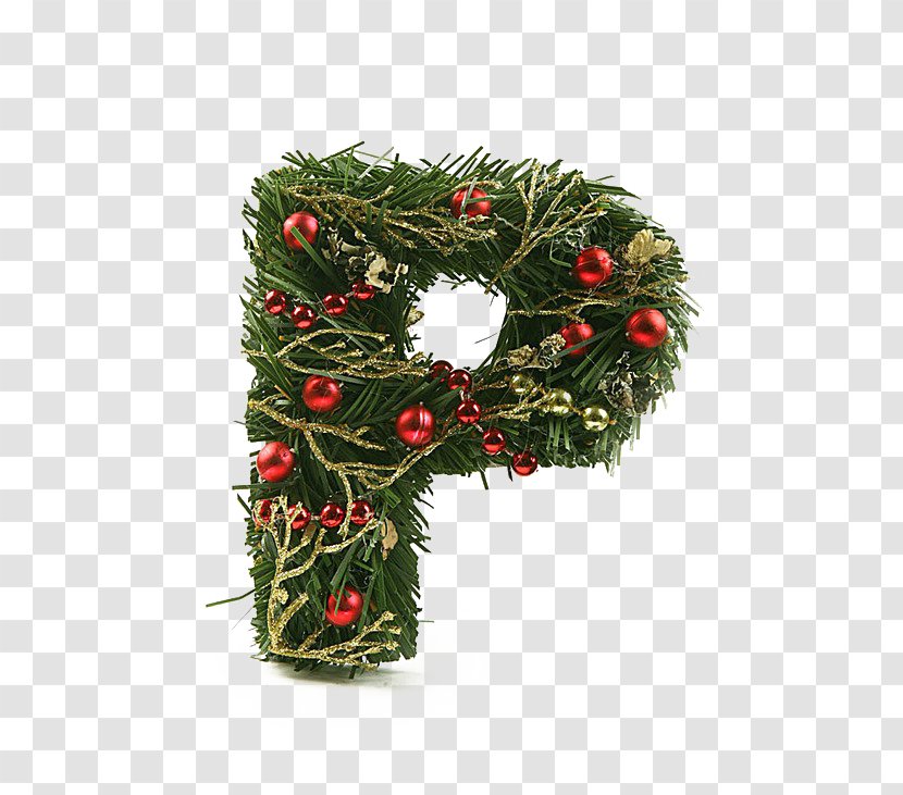 Christmas Ornament Letter - Wreath - Alphabet Art Packaging Transparent PNG