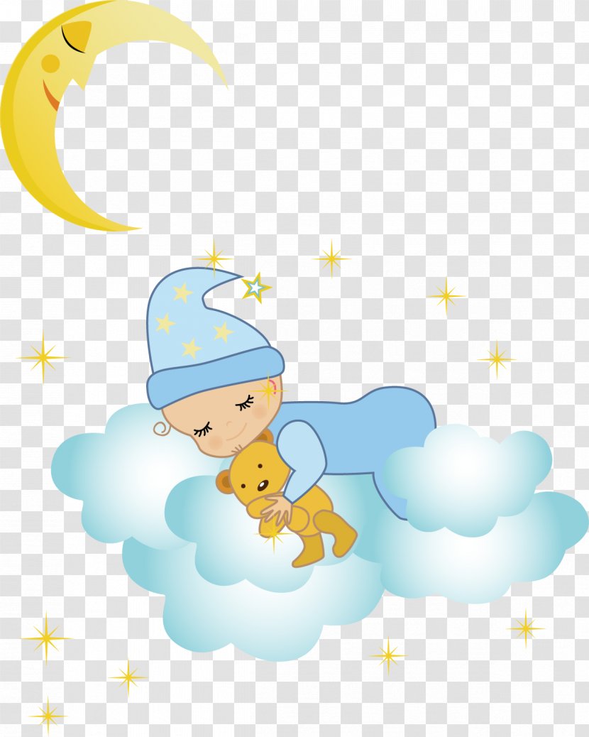 Download Clip Art - Yellow - Moon Doll Painted Clouds Pattern Transparent PNG