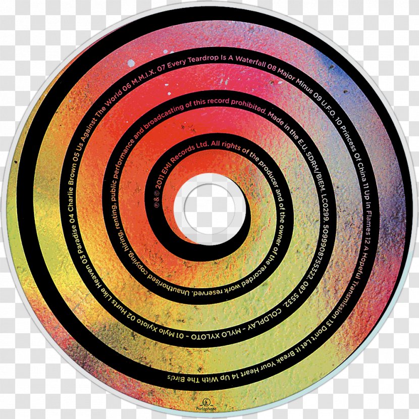 Mylo Xyloto Compact Disc Parachutes Coldplay A Rush Of Blood To The Head - Cartoon Transparent PNG