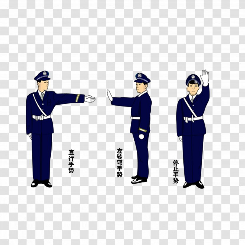 Police Officer Parking Enforcement Traffic Gesture - Sports Uniform - Detailed Description Of 3 Gestures Transparent PNG
