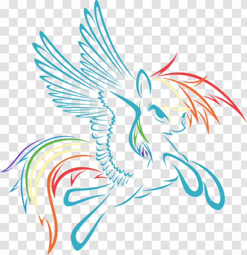 Rainbow Dash Twilight Sparkle Line Art DeviantArt - Silhouette - Pegasus Outline Transparent PNG