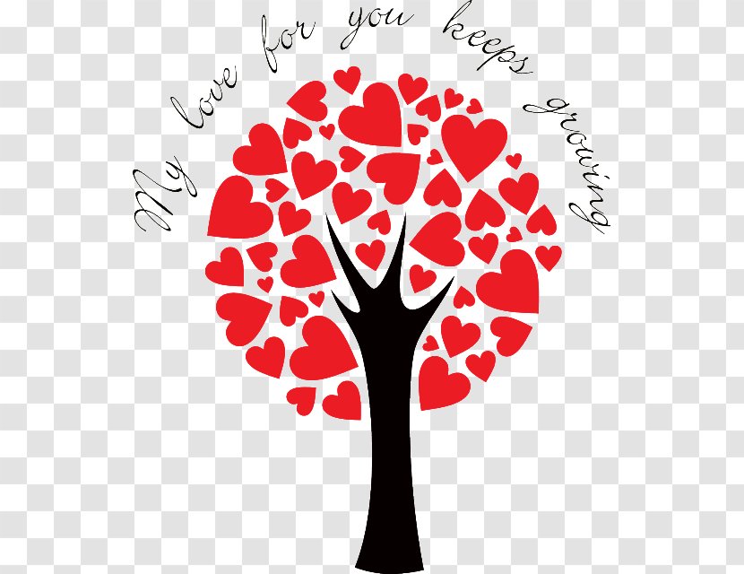 Heart Tree - Watercolor - Silhouette Transparent PNG