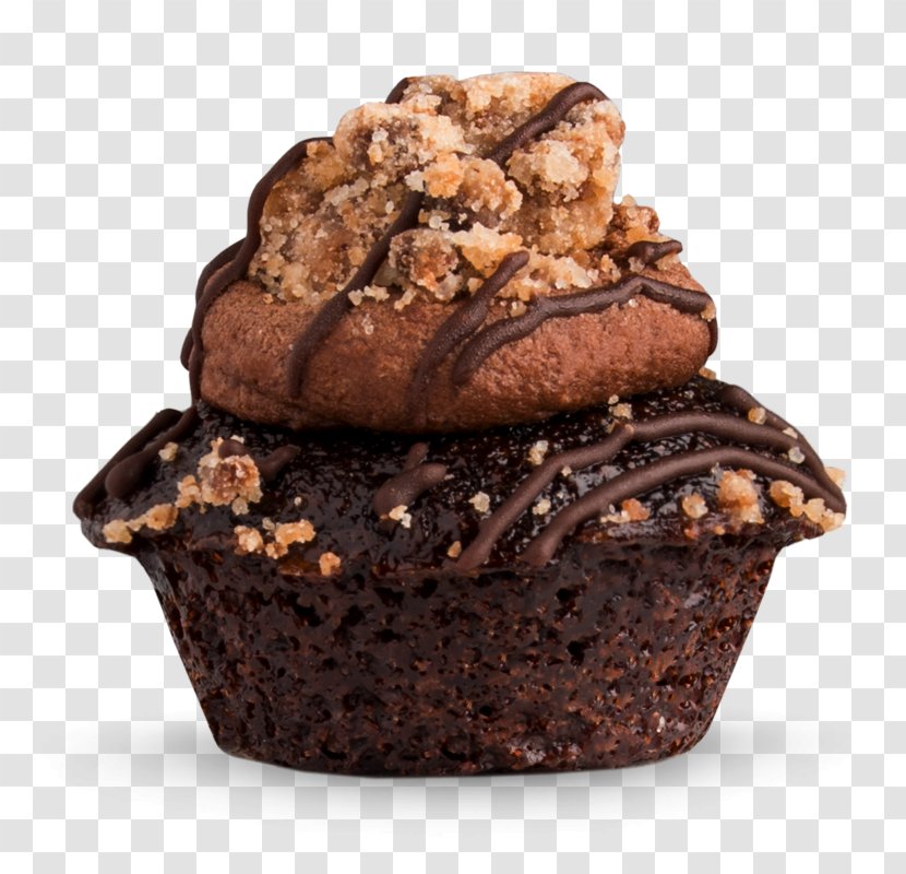 Muffin Chocolate Brownie Crumble Cupcake Cake - Baked Goods Transparent PNG