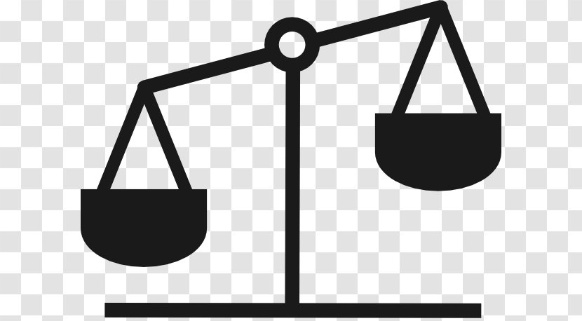 Measuring Scales Balans Clip Art - Black And White Transparent PNG