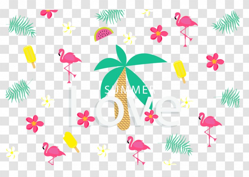 Flamingo Computer File - Typography - Ice Cream,Holiday,flower,Flower Material Transparent PNG