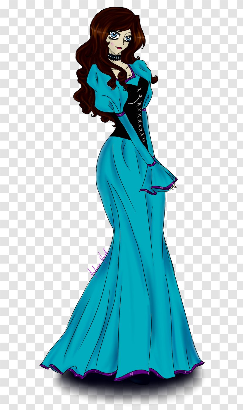 Dress Electric Blue Teal Turquoise Costume - Fashion - Maiden Transparent PNG