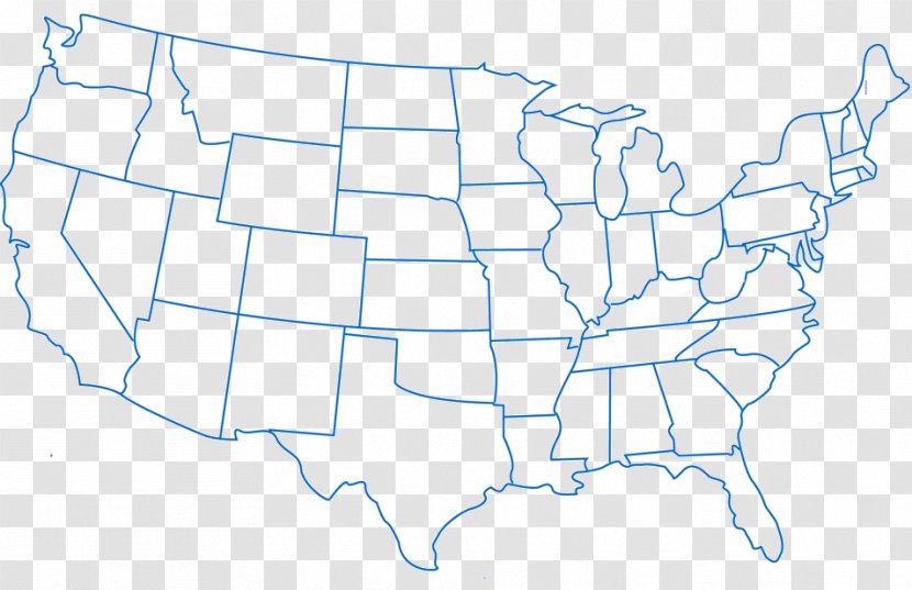 Blank Map Western United States U.S. State World - East Transparent PNG