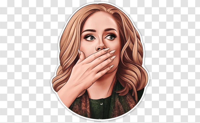 Adele Sticker Telegram Eyebrow Hair Coloring - Silhouette Transparent PNG