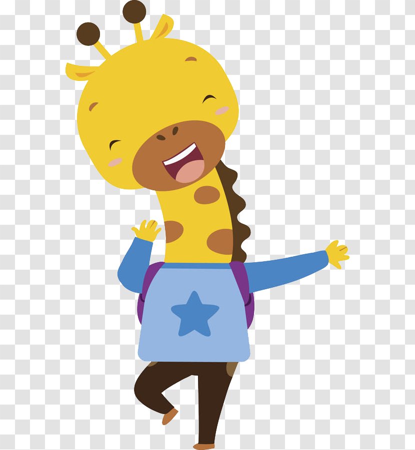 Giraffe Cartoon Illustration - Yellow Transparent PNG