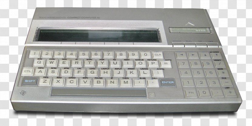 Laptop Texas Instruments TI-99/4A Compact Computer 40 Keyboard Electronics - Numeric Keypad - 40% Transparent PNG