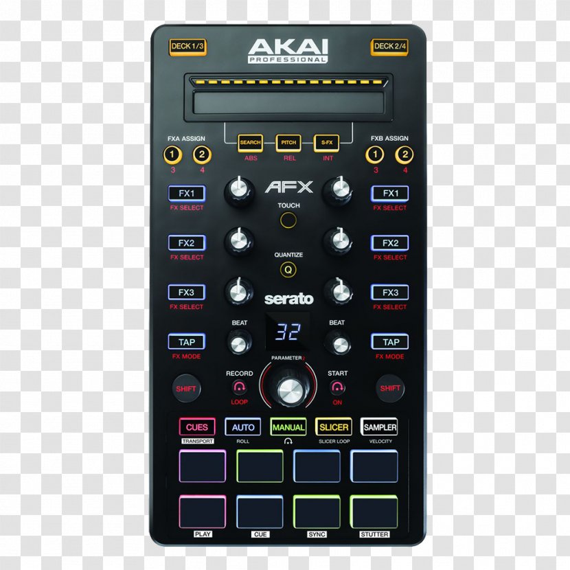 Akai Professional AFX DJ Controller Disc Jockey Traktor - Calculator - Sound Card Transparent PNG
