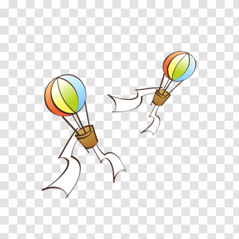 Hot Air Balloon Clip Art - Yellow - Parachute Transparent PNG