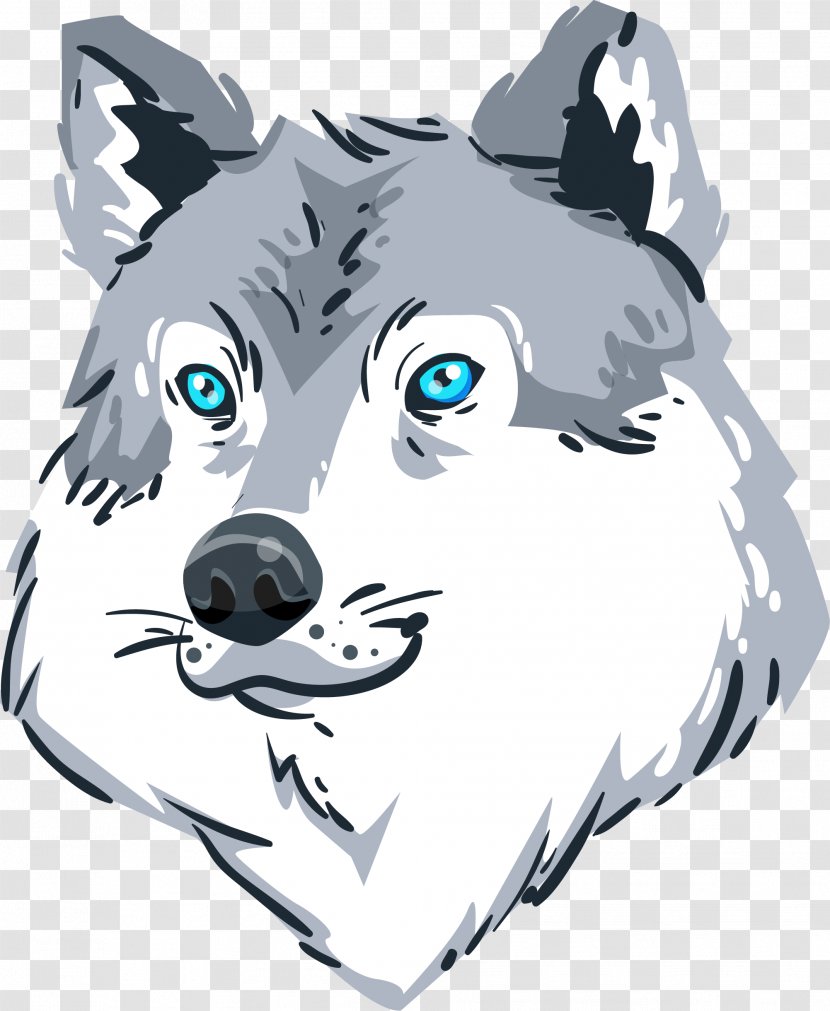 Dog Arctic Wolf Whiskers Illustration - Cartoon - Gray Snow Transparent PNG
