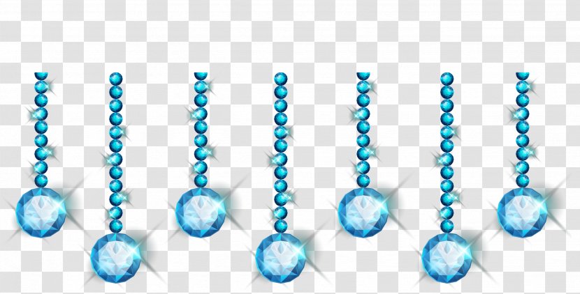 Euclidean Vector Quartz Blue - Jewellery - Shiny Crystal Hanging Curtains Transparent PNG