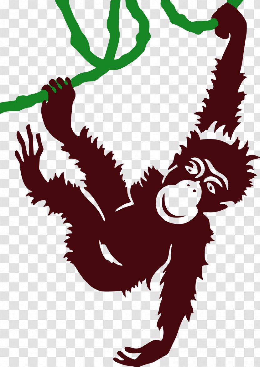 Ape Gorilla Mandrill Monkey Clip Art - Leaf Transparent PNG