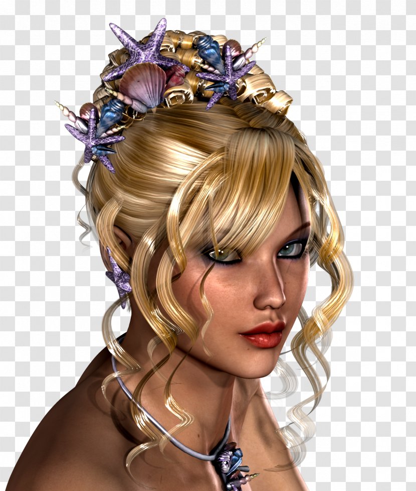 Headpiece Long Hair Purple - Dan Transparent PNG