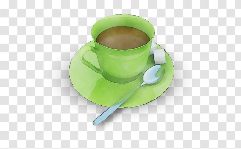Coffee Cup - Green - Drinkware Teacup Transparent PNG