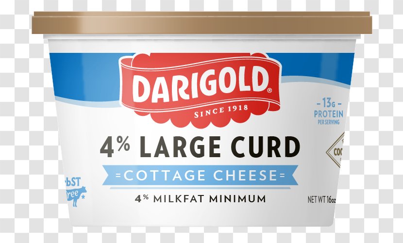 Cream Milk Darigold Cottage Cheese Curd - Butterfat Transparent PNG