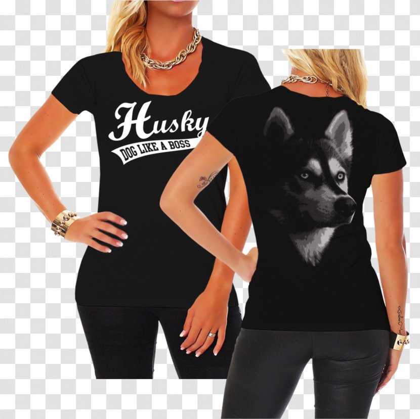 T-shirt Woman Clothing Saying Life - Shoulder - Husky SiBERIAN Transparent PNG