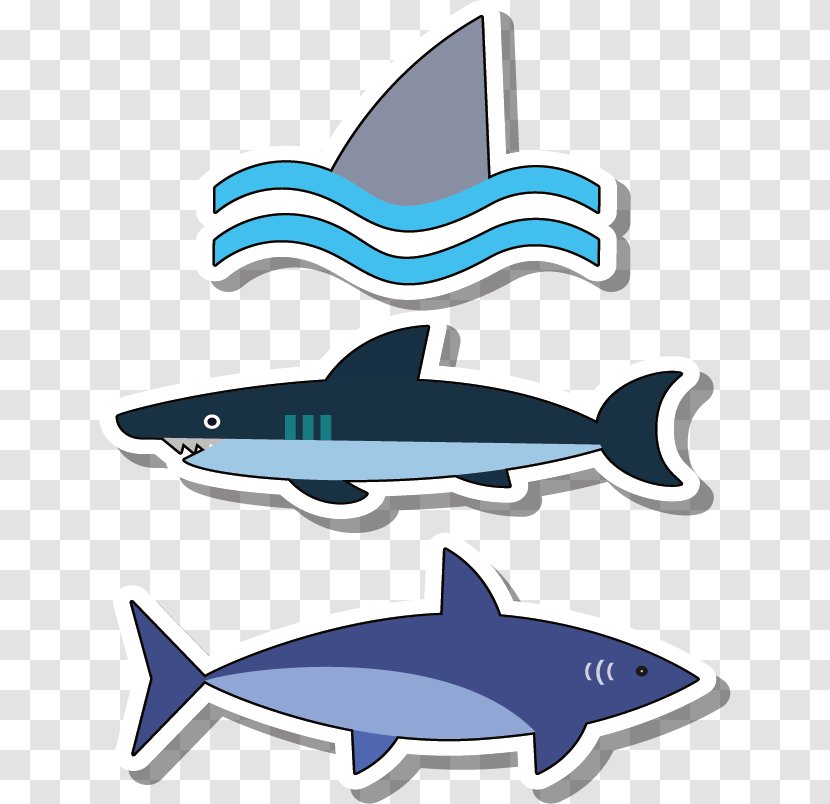 Great White Shark Drawing Blue Fish - Cartoon Deep Sea Sharks Transparent PNG